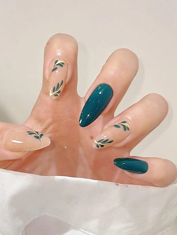 Green Foliage Nails