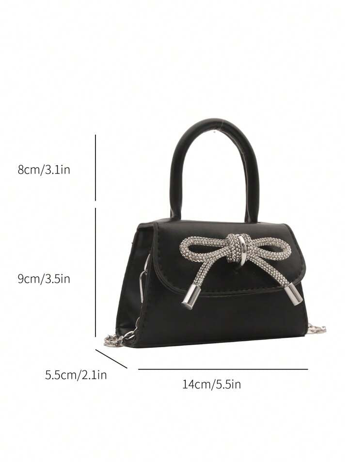 Luxe Rhinestone Bow Satchel