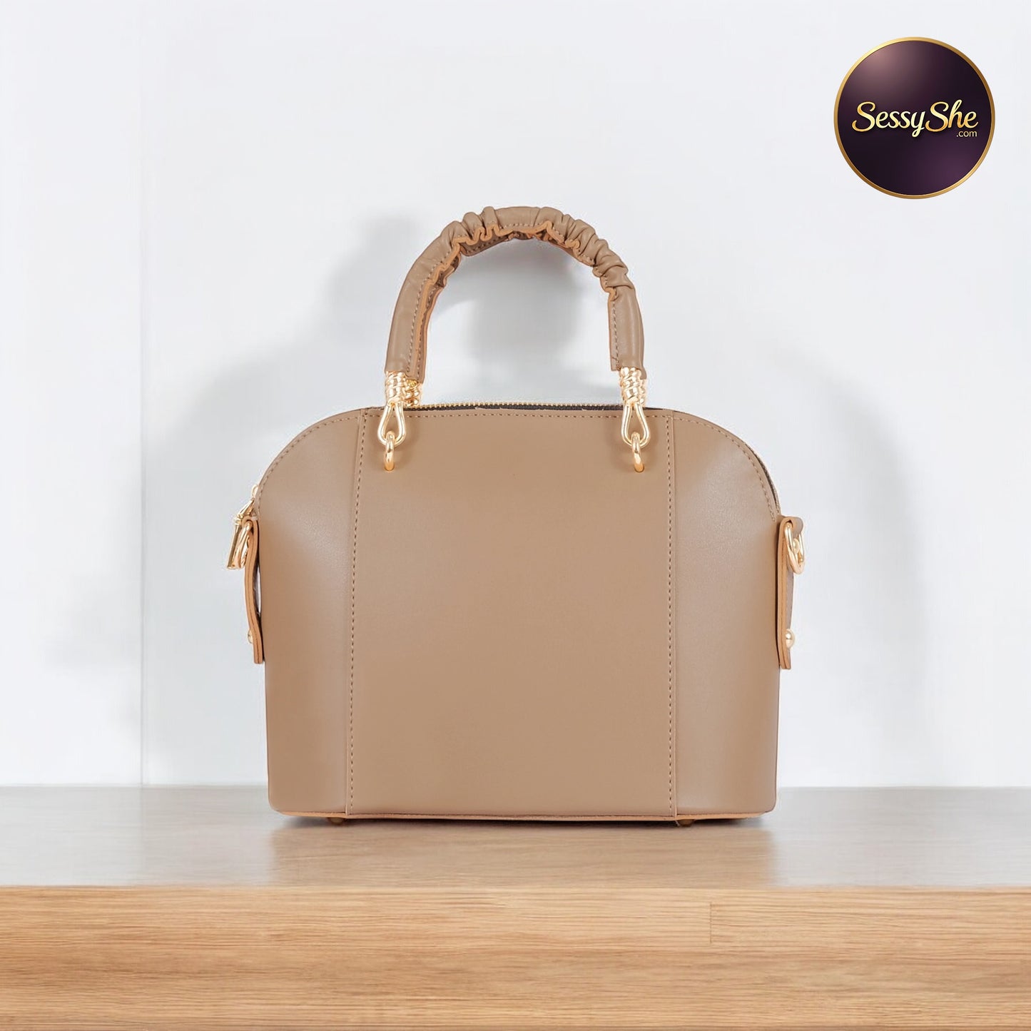 Elegant Beige Top-Handle Bag