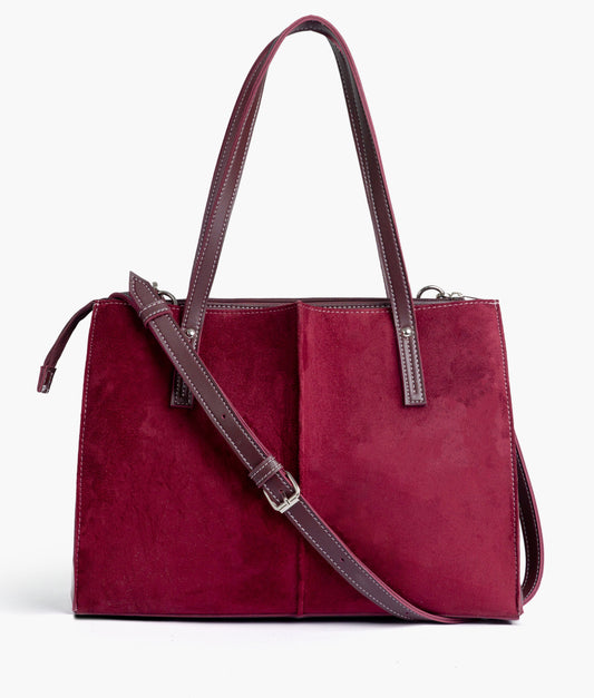 Burgundy Suede Work Tote